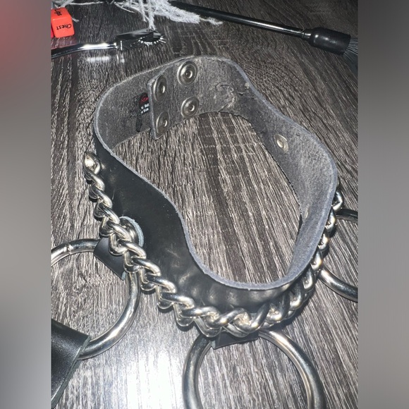 Genuine leather and steel chain bodice harness - Picture 5 of 12